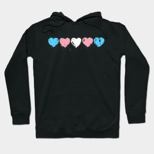 Rustic painted trans pride hearts Hoodie